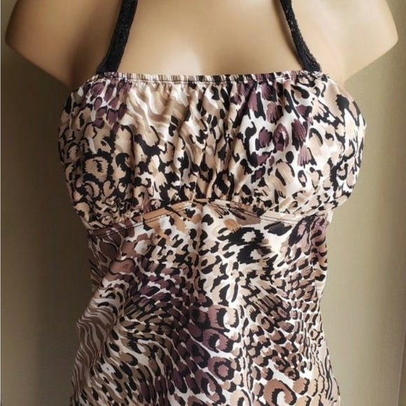 Jantzen Leopard Print Tankini Top Size 10 - Picture 1 of 9